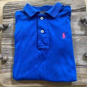 Vintage Polo Ralph‎ Lauren Boy’s Sz S Blue Cotton Jersey Polo Shirt